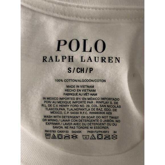 Polo Ralph Lauren Pajama T-Shirt Size Small Crew Neck White NEW - Picture 6 of 7